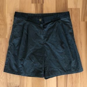 Lanvin green flat-front shorts